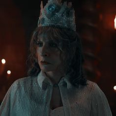 a woman with a crown on her head