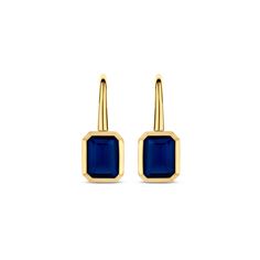 Blue Gem Dangle Earrings by Ti Sento - Available at SHOPKURY.COM. Free Shipping on orders over $200. Trusted jewelers since 1965, from San Juan, Puerto Rico. Blue Crystals Stones, Timeless Earrings, Blue Crystal Earrings, Classic Earrings, Layered Chains, Back Jewelry, Free Product, 18k Gold Jewelry, Blue Gems