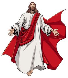 jesus with red cape - people characters