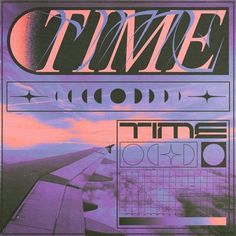 an advertisement for the time magazine on a purple and blue background with pink clouds in the sky