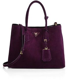 Prada Suede Double Bag Bag Prada, Bag Obsession, Lv Bags, Handbag Heaven, Beautiful Handbags, Chic Bags, Henri Bendel, Prada Handbags, Carolina Herrera