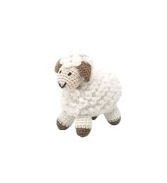 a crocheted sheep is shown on a white background