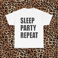 The perfect tee for you party gals out there <3 PRODUCT DETAILS :  - 100% heavy-weight organic cotton - true to size fit - tear away label - machine wash on cold / tumble dry on low heat Crew Neck Cotton T-shirt For Party, Cotton Crew Neck T-shirt For Party, Graphic Tee For Party, Party Slogan Cotton T-shirt, Party Cotton T-shirt With Slogan, White Cotton T-shirt For Party, Party T-shirt With Letter Print In Relaxed Fit, Relaxed Fit Cotton T-shirt For Party, White T-shirt With Text Print For Party