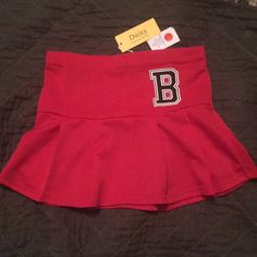 Red Pleated “Cheer” Type Skirt With “B” By Daisy Size M Nwt Create A Bundle And Save Or Make An Offer. Casual Fitted Red Tennis Skirt, Red Pleated Skirt, Pleated Skirt, Black Red, Womens Skirt, Daisy, Black And Red, Skirt, Red