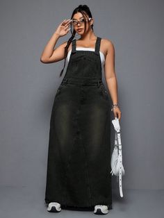 African Attire Dresses, Shein Icon, Plus Size Denim, Denim Overall Dress, African Attire, Denim Overalls, Overall Dress, Kids Sleepwear, Casual Denim