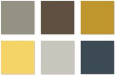 several different shades of gray, yellow and brown are shown in the same color scheme