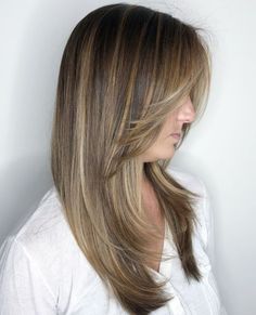 Long Front-Layered Haircut Best Long Haircuts, Layered Haircut, Long Cut, Feathered Hairstyles, Face Framing, Long Hair Cuts