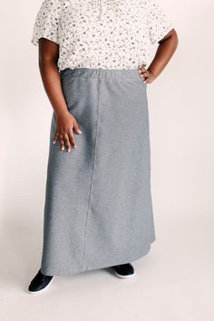 With the look of real denim but the feel of a quality knit, comfort is the key element in our exclusively designed Caroline skirt. The quick, pull-on style makes this skirt an effortless option for wherever your day might take you - running errands, making dinner, playing with the kids, or a quick trip to the coffee shop to grab your favorite latte. Exclusively designed by us with you in mind! Soft, comfortable knit denim fabric Light Khaki 65% Cotton 30% Polyester 5% Spandex All Other Colors 70 Casual Gray Relaxed Skirt, Fall Stretch Medium Wash Skirt, Casual Stretch Cotton Skirt, Casual Everyday Skirt With Elastic Waistband, Casual Skirt With Elastic Waistband For Everyday, Versatile Cotton Skirt With Relaxed Fit, Casual Medium Wash Stretch Skirt, Fitted Denim Skirt With Elastic Waistband, Casual Gray Stretch Skirt