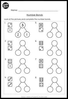 the number bonds worksheet for children to practice counting and addition skills on numbers