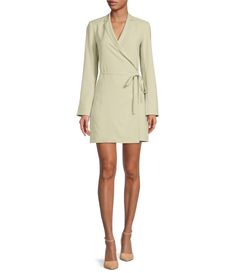 Shop for Gianni Bini Raina Notch Collar Long Sleeve Tie Waisted Blazer Wrap Dress at Dillard's. Visit Dillard's to find clothing, accessories, shoes, cosmetics & more. The Style of Your Life. Fitted V-neck Wrap Dress For Work, Chic Fitted V-neck Dress With Tie Waist, Semi-formal V-neck Blazer Dress, Fitted V-neck Belted Blazer Dress, Spring Fitted Belted V-neck Dress, Spring Fitted V-neck Dress With Belt, Spring V-neck Fitted Belted Dress, Spring Collared Blazer Dress, Fitted Knee-length V-neck Dress With Tie Waist