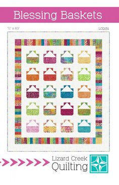 a quilt pattern with the words blessing baskets on it