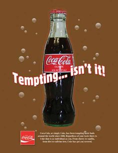 an advertisement for coca cola with bubbles on the bottom and in the upper right corner