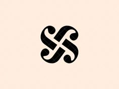 the letter s is made up of two intertwined lines, and it appears to be black