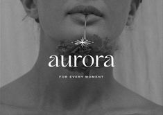 a woman with her mouth open and the word aurora on it's face in front of her