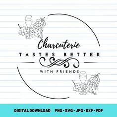 the logo for charlotte's taste better with friends, which is printed on lined paper