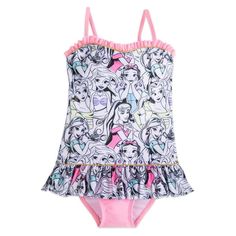 Super Cute Disney Store One Piece At Beautiful Disney Princess Prints With Ruffles Detail. New With Out Tag. Size 9-10 Disney Princess Swimsuit, Princess Swimsuit, Justice Clothing Outfits, Punk Disney Princesses, Swimwear Ideas, New Disney Princesses, Justice Clothing, Cool Kids Clothes, Girl Nursery Room