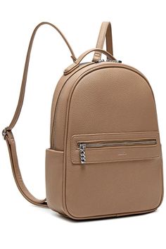 Pixie Mood - Hannah Backpack - Latte Everyday Softback Backpack With Zipper Closure, Beige Leather Backpack With Zipper For On-the-go, Beige Leather Backpack With Zipper Closure For On-the-go, Beige Leather Backpack With Zipper For Travel, Beige Satchel Backpack With Zipper Closure, On-the-go Beige Backpack With Zipper Closure, Beige Backpack With Zipper For Everyday Use, Beige Backpack With Zipper Closure For On-the-go, Beige Leather Backpack With Zipper Pocket