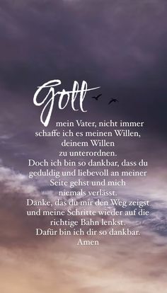 a poem written in german on a cloudy sky