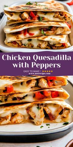 Add a colorful twist to dinner! Try this chicken quesadilla with sweet red bell peppers, onions, and gooey cheese tucked into toasted tortillas. Shredded Chicken Tortilla Recipes, What Can I Make With Flour Tortillas, Quesadilla Seasoning, Chicken Quesadilla Seasoning, Easy Chicken Quesadilla, Chicken Quesadillas Easy, Easy Chicken Quesadilla Recipe, Chicken Tortillas, Quesadilla Recipes Easy