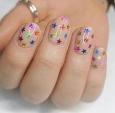 Rainbow Stars, Nail Candy, Really Cute Nails, Nails 2020, Kawaii Nails, Minimalist Nails, Funky Nails