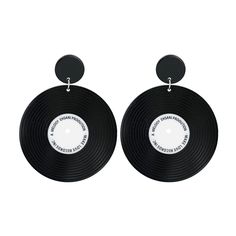 PRICES MAY VARY. Large old school style vinyl record earrings, made of acrylic and metal. Durable and lightweight. Measurement: statement large earrings, 7.8*6cm(3.1*2.4inch), weight 9.2g for a pair. Perfect earrings for 1950's party, disco club, 50's themed dinner, cosplay game. The ultimate cute fancy dress accessory! Complete your rockabilly costume or 50's poodle dress with these gorgeous black vinyl record earrings You will be ready to jive the night away at your next 1950's dress up party Rockabilly Costume, Record Earrings, 1950s Rock And Roll, 80s Earrings, Musical Jewelry, Fancy Dress Accessories, Stud Jewelry, Retro Music, Disco Party