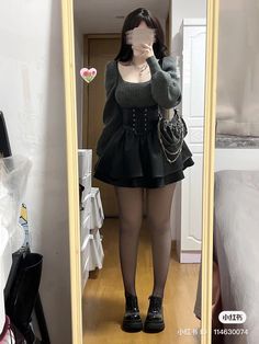 Garter Outfit Skirts, Black Mini Dress Casual, Pastel Grunge Outfits, Unique Clothing Stores, Casual Knitted Sweater, Korean Casual Outfits, Middle Age Fashion, Suit Design, Black Mini Dress