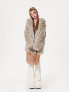 Hooded Plush Fur Coat – LATENITEX Faux Fur Hooded Coat, Hooded Faux, Fairy Grunge, Pastel Hues, Soft Grunge, Y2k Aesthetic, Faux Fur Coat, Winter Looks, Soft Pastel