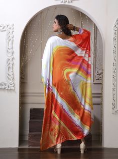 Trendy long Kaftan made of noble silky satin fabric in milky white canvas and upbeat colours is what you need to flaunt on your next vacation. Egyptian inspiration and varied colours add a royal touch to this Kaftan. The abstract print in various colour is like cherry on the cake. This free-flowing Kaftan is designed with all elements of luxury, grace and elegance. One Size Fits All (Small to 8XL) FABRIC•Silky satin ( The fabric is totally soft, cool, not stick to the body) • Regular kaftan Leng White Silk Dress With Digital Print, Long Satin Maxi Dress For Summer, Printed Silk Long Maxi Dress, White Digital Print Dress For Summer, White Dresses With Digital Print For Summer, White Summer Dress With Digital Print, Elegant White Printed Kaftan, White Silk Vacation Dresses, White Silk Kaftan For Spring