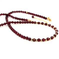 Berry Red Garnet Necklace AAA 14k GF Gold – Fabulous Blends of Gems Luxury Red Gemstone Beads Necklace, Garnet Necklaces With Faceted Beads For Gifts, Red Garnet Round Bead Necklaces, Red Garnet Beaded Necklaces With Round Beads, Red Garnet Beaded Necklaces, Garnet Round Bead Necklace For Gift, Garnet Gemstone Beads Necklace, Garnet Round Beads Necklace For Gift, Garnet Beaded Necklaces As Gift