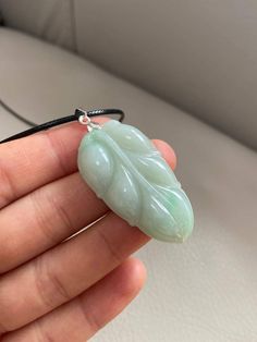 🌈 Green Leaf Jadeite Jade Pendant for Necklace 🌷 Untreated Natural Jadeite/ Grade A Jade/ Certified 🌷 Jade from Myanmar/ Burma 🌷 100% handmade carving 🌷 Dimensions : ~ 43.5 x 24.8 x 7 mm 🌷 Color : Green 🌷 Free shipping from Hong Kong by Express shipment with tracking 🌷 Take approximately 7-14 days to arrive worldwide ❤️ In Chinese Culture: Young people wear jade pendant will have a prosperous life, attracts good luck and friendship Old people wear jade pendant will have a healthy life &a Green Carved Healing Necklace, Healing Green Carved Necklace, Healing Green Carved Necklaces, Green Carved Necklaces For Healing, Carved Jade, Jade Carving, Jade Jewelry, Jade Pendant, Chinese Culture