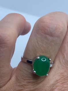 Vintage Lucky Green Nephrite Jade Ring https://www.etsy.com/listing/1059278272/vintage-lucky-green-nephrite-jade-ring Green Oval Rings With Natural Stones, Green Emerald Cabochon Rings, Green Rings With Natural Stones, Green Natural Stones Ring, Green Oval Opal Ring With Polished Finish, Green Emerald Oval Cabochon Ring, Green Emerald Ring With Oval Cabochon, Green Jade Rings With Natural Stones, Oval Jade Ring With Natural Stones