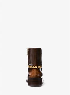 Carlisle Burnished Leather Boot | Michael Kors Brown Patent Leather Work Boots, Luxury Brown Moto Boots For Fall, Brown Patent Leather Boots Medium Width, Luggage Sizes, Leather Boot, Equestrian Style, Carlisle, Cropped Denim, Contrast Stitch