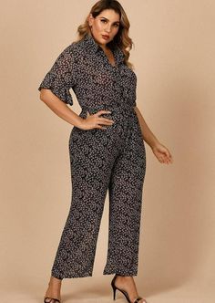 The Emes Shop jumpsuit is detailed with vintage floral prints. Features a collar. straight let silhouette. button down design. short sleeves. and regular fit. Pair it with sneakers and a baseball cap for a fun look.MATERIALS: 100% PolyesterMEASUREMENTS: Product length is 57"-59" in 1X-14W-16W | Waist: 37-39 in | Chest: 43-45 in | Hips: 46-48 in 2X-16W-18W | Waist: 39-41 in | Chest: 45-47 in | Hips: 48-50 in 3X-18W-20W | Waist: 41-43 in | Chest: 47-49 in | Hips: 50-52 in 4X-20W-22W | Waist: 43-45 in | Chest: 49-51 in | Hips: 52-54 in MEASUREMENTS: Product length is 144-149 cm 1X-14W-16W | Waist: 94 -99 cm | Chest: 109 -114 cm | Hips: 116 -121 cm 2X-16W-18W | Waist: 99 -104 cm | Chest: 114 -119 cm | Hips: 121 -125 cm 3X-18W-20W | Waist: 104 -109 cm | Chest: 119 -124 cm | Hips: 124 -129 cm 4X Casual Jumpsuits And Rompers With Short Sleeve, Relaxed Fit, Casual Short Sleeve Relaxed Fit Jumpsuits And Rompers, Casual Short Sleeve Jumpsuits And Rompers With Relaxed Fit, Casual Short Sleeve Jumpsuits And Rompers, Casual Short Sleeve Jumpsuits And Rompers For Spring, Casual Floral Print Jumpsuits And Rompers, Casual Collared Jumpsuits And Rompers With Relaxed Fit, Casual Black Printed Jumpsuit, Casual Black Printed Jumpsuit/romper