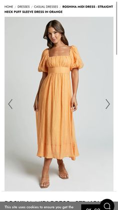 a woman in an orange dress is on the web page for her website, which has been