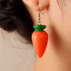 This Cute Pair Of Earrings Is A Wonderful Addition To Your Wardrobe And Your Style; Sure To Get Lots Of Compliments! Gsumea00w00jn2f Carrot Earrings, Carrot Vegetable, Green Orange, Green And Orange, Jewelry Earrings, Your Style, Women Jewelry, Orange, My Style