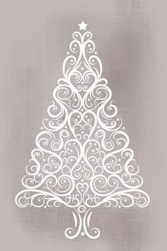 a white christmas tree on a gray background