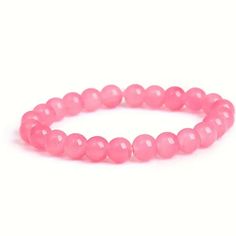 Color Pink Just As Described In Pics Color Pink Casual Pink Gemstone Beaded Bracelets, Casual Pink Bracelets With Large Beads, Casual Pink Beaded Bracelets With Faceted Beads, Casual Pink Beaded Bracelet With Large Beads, Casual Crystal Bracelet With Faceted Round Beads, Casual Pink Jewelry With Faceted Beads, Casual Crystal Bracelet With Colorful Round Beads, Casual Pink Crystal Round Beads Bracelet, Casual Pink Bracelet With 8mm Beads