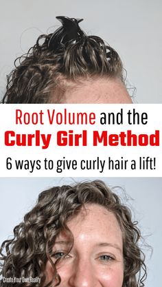 How To Pin Back Curly Hair, Volume At Roots Curly Hair, How To Get Curly Roots, How To Get Root Volume With Curly Hair, How To Get Volume In Curly Hair, Curly Hair Volume, Root Volume, The Curly Girl Method, Curly Hair Products