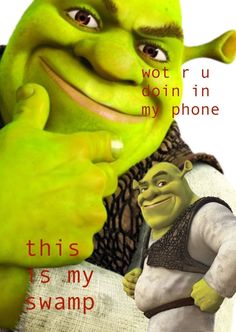 an image of a cartoon character with the caption'this is my swamp '