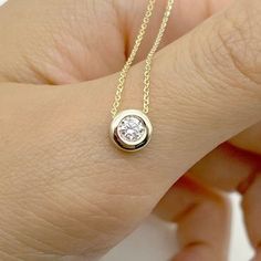 Cluster Necklace in 14k Gold / Diamond Cluster Necklace / - Etsy India Bezel Necklace, Solitaire Necklace, Bezel Diamond