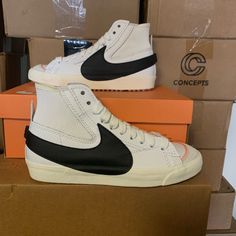 Shoes Are Brand New And 100% Authentic Slip-on High-top Sneakers With Rubber Waffle Outsoles For Streetwear, Nike Mid-top Sneakers With Rubber Waffle Outsoles, Neon Shoes, Mens Football Cleats, Nike Blazers, Nike Air Max 2090, Nike Zoom Kobe, 270 Nike, Nike Air Jordan 11