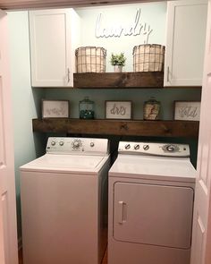 the laundry room is clean and ready to be used by someone in their home or business