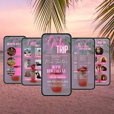 Girls Trip Itinerary, Itinerary Template, Travel Itineray, Birthday Weekend Invitation, Weekend Itinerary, Digital Schedule - Etsy Birthday Trip Planning, Paris Invitations Template, Cute Itinerary Ideas, Digital Style Design, Canva Travel Itinerary, Birthday Trip Themes, Birthday Trip Invitation Ideas, Birthday Itenary Ideas, Girls Trip Itinerary Template