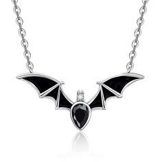 PRICES MAY VARY. [HALLOWEEN THEME] It’s an important traditional festival for people to celebrate the Halloween. The pendant is made of flying bat , the symbol sign of Halloween. [BAT DESIGN] The black vampire bat with red body flying in the sky.Looks a little scary，aggravate the atmosphere of the excitement and scary Halloween night，isn't this what you want most for the carnival night? [FESTIVAL GIFT] Your family and friends are waiting for your gift.The bat necklace is a unique gift for festiv Gothic Necklaces For Halloween Costume Party, Vampire Style Necklaces For Halloween Cosplay, Gothic Halloween Costume Necklace, Vampire Style Necklace For Halloween, Gothic Halloween Clavicle Chain Necklace, Gothic Clavicle Chain Necklace For Halloween, Gothic Jewelry For Halloween Costume, Gothic Silver Jewelry For Costume Party, Gothic Costume Jewelry For Halloween