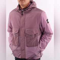 Nwt Size L Weekend Offender Garbrndt Hooded Jacket In Lilac Glow Fixed Hood With Adjustable Toggles Concealed Full Zip Closure Weekend Offender Branding On Sleeve Chest Pockets With Branded Stud Buttons Angled Side Pockets With Zip Closure Elasticated Cuff & Hem Internal Pocket Containing Matching Colour Facemask Dwr Coated (Durable Water Repellent) Made From 100% Nylon / Filling: 100% Polyester Hand Wash Only Functional Purple Outerwear With Pockets, Urban Purple Outerwear For Winter, Urban Purple Winter Outerwear, Urban Purple Outerwear With Pockets, Purple Hooded Urban Outerwear, Functional Purple Hooded Outerwear, Purple Adjustable Hood Outerwear For Streetwear, Purple Outerwear With Adjustable Hood For Streetwear, Purple Nylon Outerwear For Outdoor