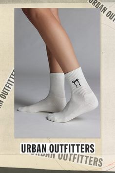 Ultra-soft crew socks with bow detailing at the ribbed cuff. Features Bow quarter crew socks Super soft crew socks Bow detailing at the ribbed cuff Content + Care 80% Cotton, 18% polyester, 2% spandex Machine wash Imported Size + Fit Quarter crew length Fits US women’s shoe size 6–10 | Bow Quarter Crew Sock in White/Black Bow, Women's at Urban Outfitters White Casual Socks With Ribbed Cuffs, Casual White Socks With Ribbed Cuffs, Casual Socks With Ribbed Cuffs For Fall, Casual Fall Socks With Ribbed Cuffs, Casual White Ribbed Socks, White Ribbed Socks, Men's Shoes Accessories, Women Men Shoes, Brand Sale