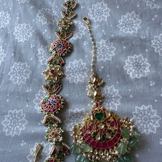 Very Beautiful Traditional Designer Sabyasachi Inspired Pachi Kundan Choker With Beautiful Heavy Jhumki , Bridal Set Raj Wada Haar - Etsy Pista Green Kundan Anarkali Set With Pallu, Pista Green Anarkali Set With Kundan And Pallu, Pista Green Anarkali Set With Pallu And Kundan, Traditional Chandbali Pista Green Lehenga, Bollywood Kundan Choli With Meenakari, Traditional Green Tikka For Festive Occasions, Festive Traditional Kundan Anarkali Set, Bollywood Style Tikka With Dupatta For Eid, Traditional Green Festive Tikka