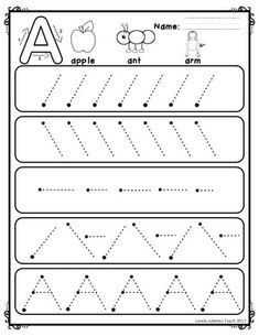 the letter a worksheet for preschool to practice handwriting and writing with pictures on it