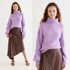 Gorgeous Lilac Sweater From Designer A.L.C. Fabric: Mid-Weight Knit Turtleneck And Long Sleeves Ribbed Trim Shell: 60% Wool/40% Polyamide Dry Clean Style #Alccc42389 Excellent Condition, Some Very Minor Pilling, Size Medium Lilac Sweater, Purple Pullover, Knit Turtleneck, Soft Summer, Purple Sweater, Colorful Sweaters, Turtleneck Sweater, Pullover Sweater, Pullover Sweaters