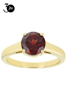 2.15ct Round Vermelho Garnet��� 18k Yellow Gold Over Sterling Silver Solitaire January Birthstone Ring. Measures Approximately 0.32"L x 0.32"W. Not Sizable. Finished Undergallery. Classic Round Gemstones With Center Stone, Solitaire Round Gemstone For Formal Occasions, Round Solitaire Gemstone For Formal Events, Garnet Birthstone Rings, January Birthstone Rings, Garnet Birthstone, School Jewelry, Popular Jewelry, January Birthstone